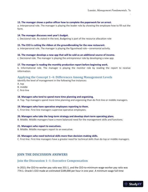 Management Fundamentals: Concepts, Applications, and Skill Development 7th Edition Solution Manual - Page 7 preview image