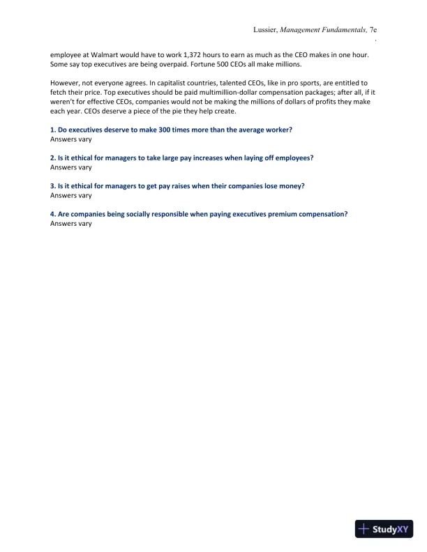 Management Fundamentals: Concepts, Applications, and Skill Development 7th Edition Solution Manual - Page 8 preview image