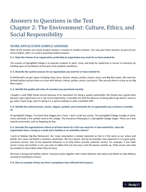 Management Fundamentals: Concepts, Applications, and Skill Development 7th Edition Solution Manual - Page 9 preview image