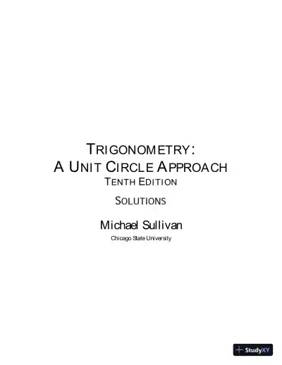 Solution Manual For Trigonometry: A Unit Circle Approach, 10th Edition - Page 1 preview image