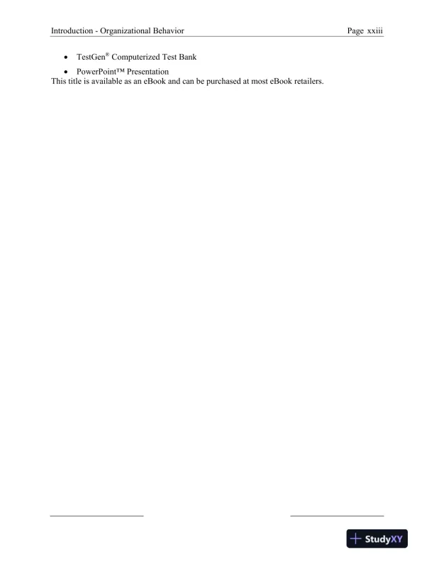 Solution Manual for Organizational Behavior, 18th Edition - Page 13 preview image