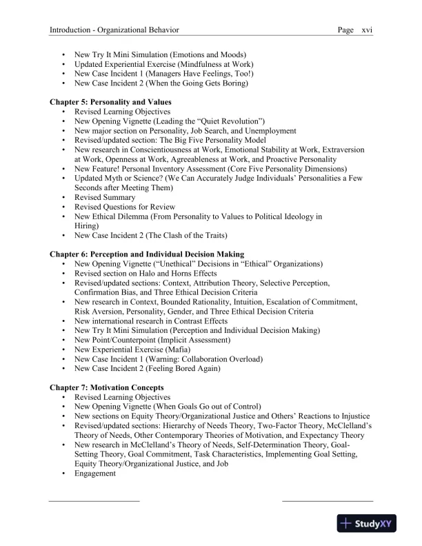 Solution Manual for Organizational Behavior, 18th Edition - Page 6 preview image