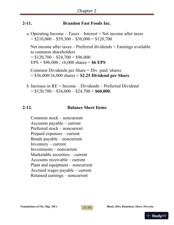 Foundations of Financial Management Tenth Canadian Edition Solution Manual - Page 15 preview image