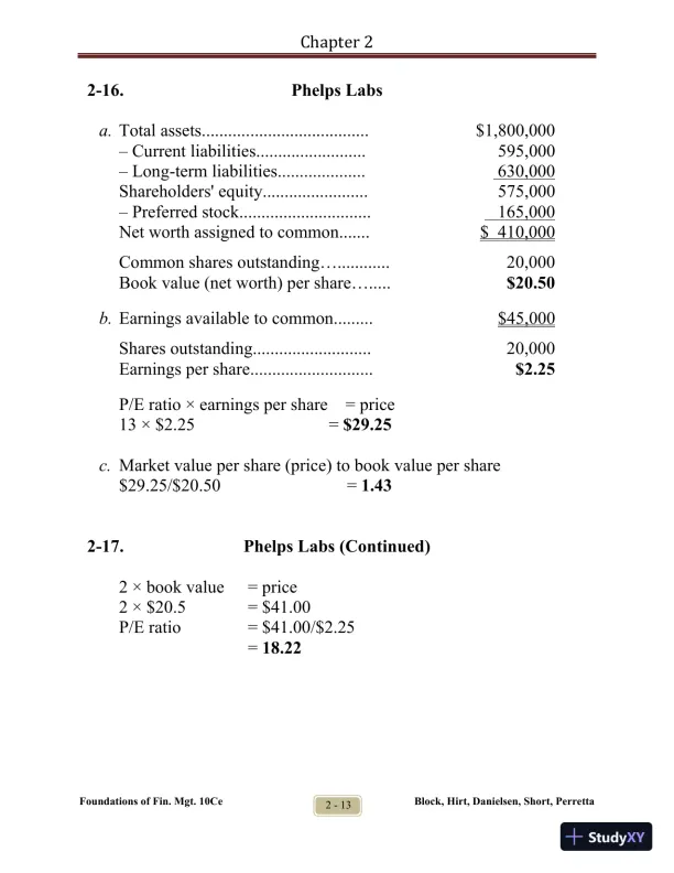 Foundations of Financial Management Tenth Canadian Edition Solution Manual - Page 18 preview image