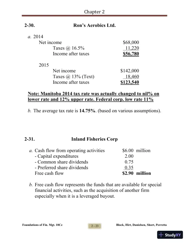 Foundations of Financial Management Tenth Canadian Edition Solution Manual - Page 28 preview image