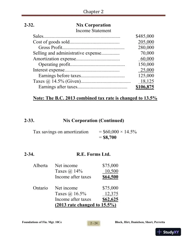 Foundations of Financial Management Tenth Canadian Edition Solution Manual - Page 29 preview image