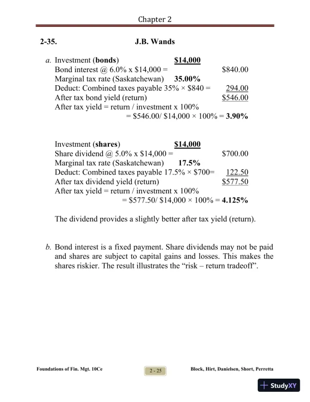 Foundations of Financial Management Tenth Canadian Edition Solution Manual - Page 30 preview image
