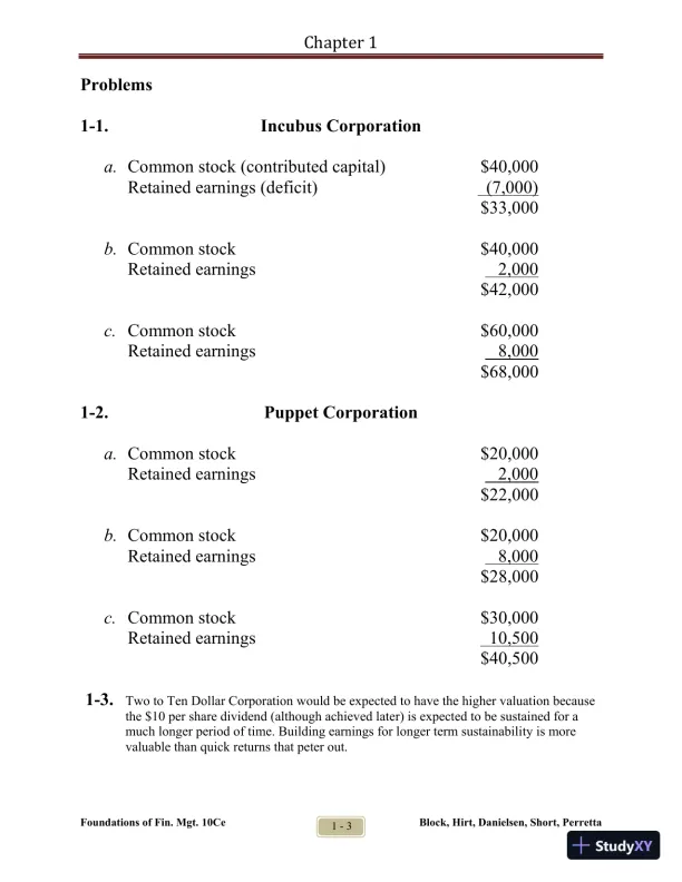 Foundations of Financial Management Tenth Canadian Edition Solution Manual - Page 4 preview image