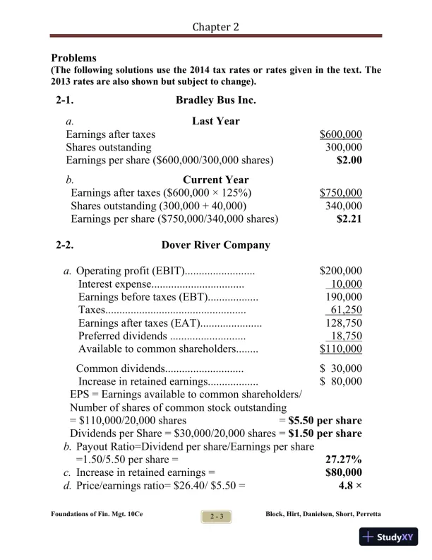 Foundations of Financial Management Tenth Canadian Edition Solution Manual - Page 8 preview image
