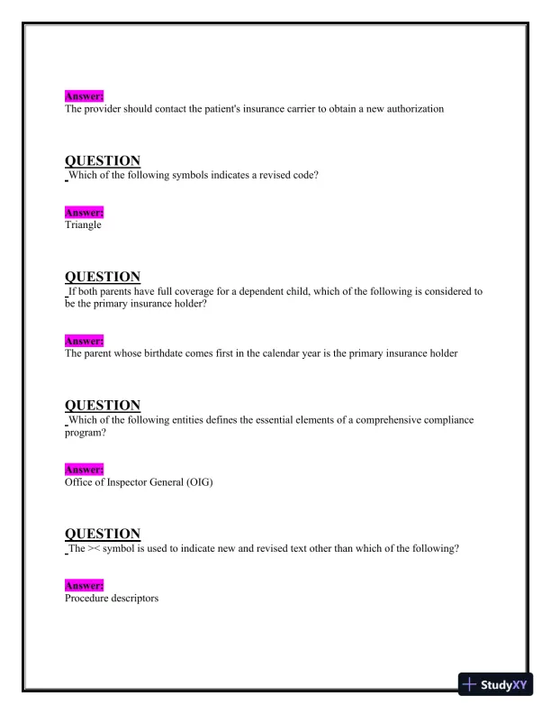 2024-2025 NHA CBCS Exam with Answers (222 Solved Questions) - Page 13 preview image