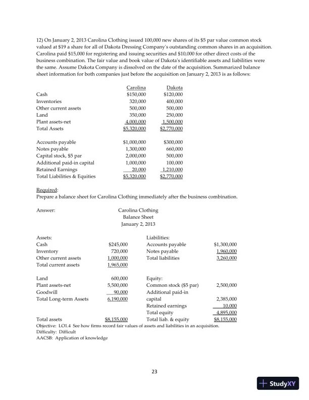 Test Bank for Advanced Accounting, 13th Edition - Page 24 preview image