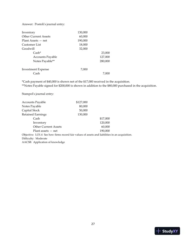 Test Bank for Advanced Accounting, 13th Edition - Page 28 preview image