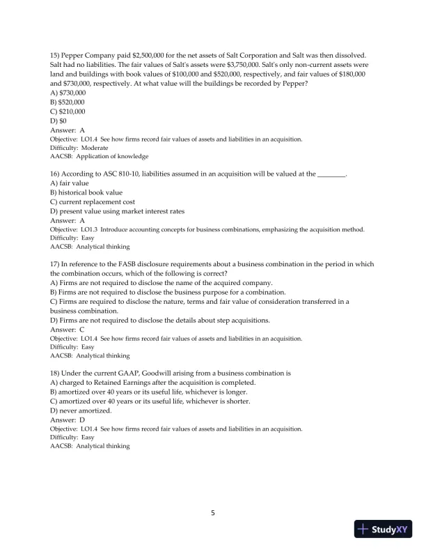 Test Bank for Advanced Accounting, 13th Edition - Page 6 preview image
