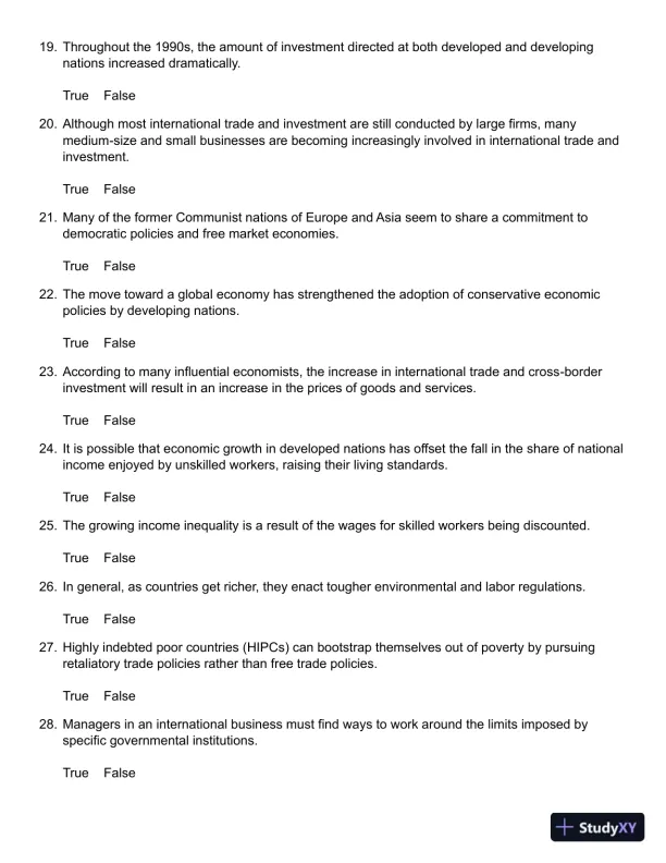 Global Business Today 9th Edition Test Bank - Page 4 preview image