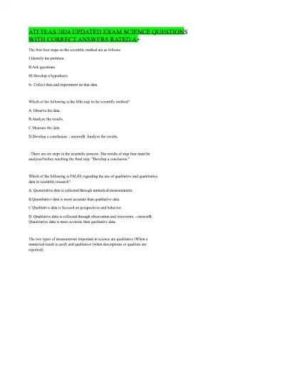 ATI TEAS 2024 Updated Exam Science - Page 1 preview image