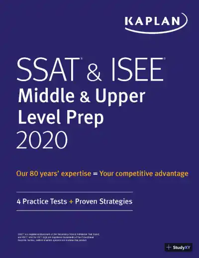 SSAT and ISEE Middle and Upper Level Prep 2020: 4 Practice Tests + Proven Strategies (2019) - Page 1 preview image