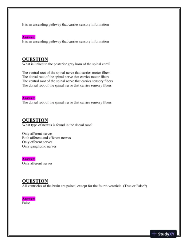 2023-2024 BIOS252 Anatomy and Physiology Review Exam II With Answers (160 Solved Questions) - Page 3 preview image
