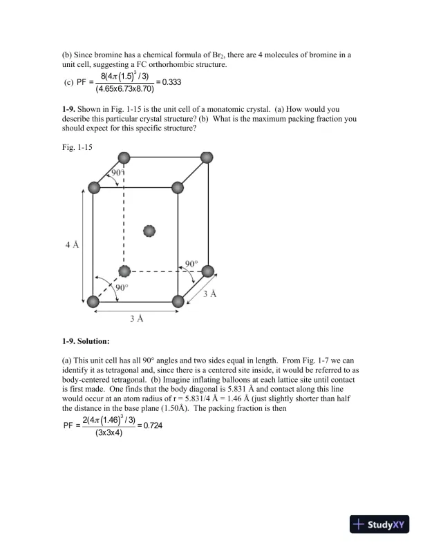 Solution Manual for Fundamentals of Condensed Matter and Crystalline Physics: An Introduction for Students of Physics and Materials Science, 1st Edition - Page 6 preview image