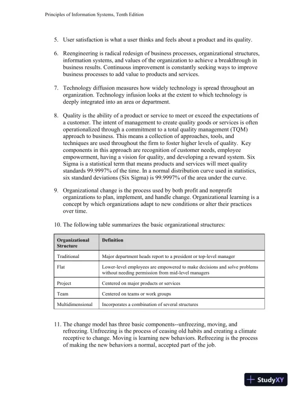 Principles Of Information Systems, 10th Edition Solution Manual - Page 13 preview image