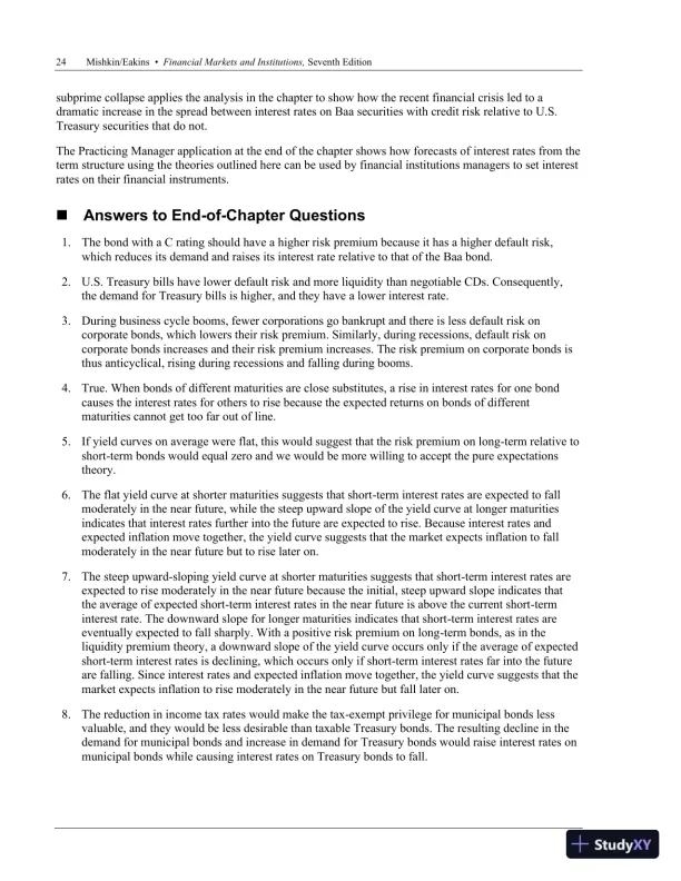 Financial Markets and Institutions, 7th Edition Solution Manual - Page 28 preview image