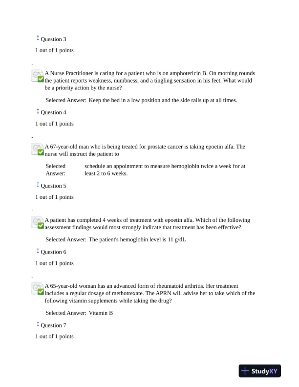 2021 NURS6521 Walden University Pharmacology Final Exam Version 1 With Answers (101 Solved Questions) - Page 3 preview image