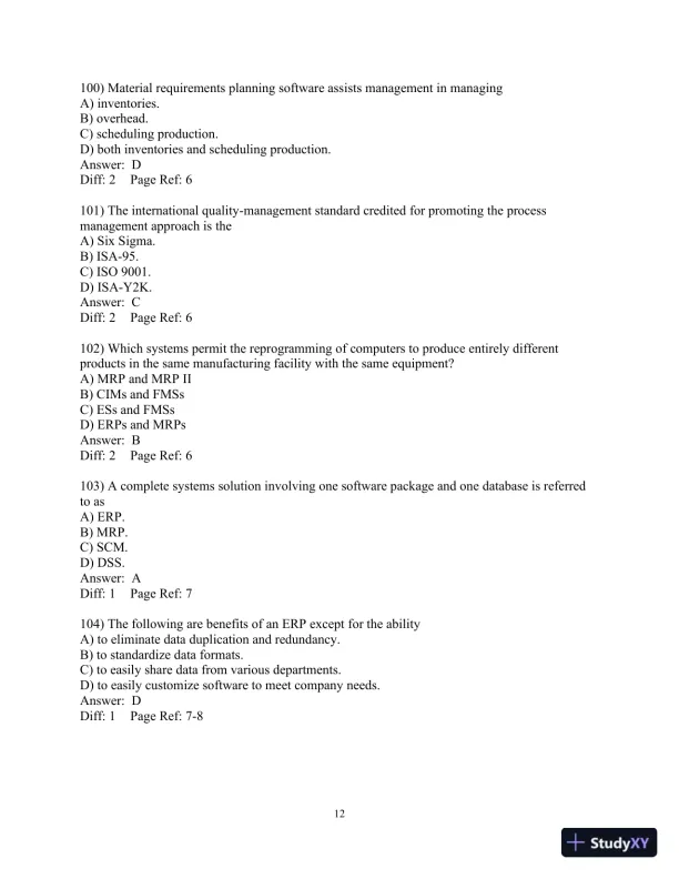 Test Bank For Accounting Information Systems, 10th Edition - Page 13 preview image