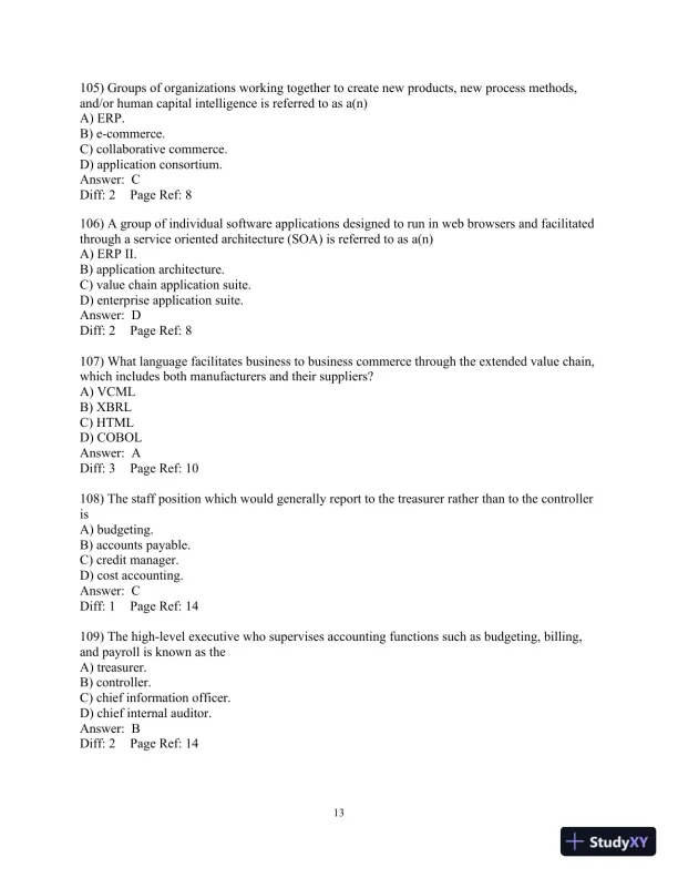 Test Bank For Accounting Information Systems, 10th Edition - Page 14 preview image