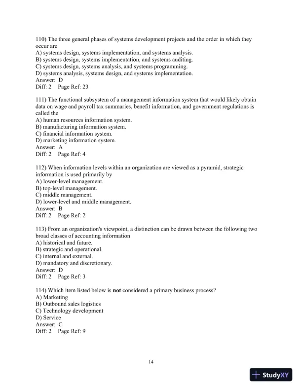 Test Bank For Accounting Information Systems, 10th Edition - Page 15 preview image