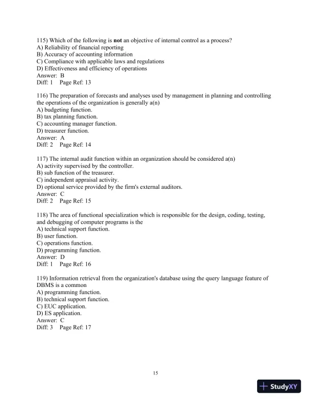 Test Bank For Accounting Information Systems, 10th Edition - Page 16 preview image