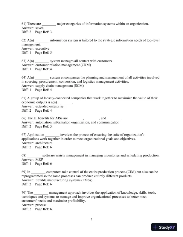 Test Bank For Accounting Information Systems, 10th Edition - Page 8 preview image