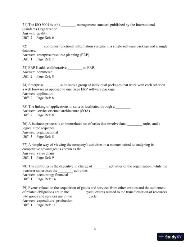 Test Bank For Accounting Information Systems, 10th Edition - Page 9 preview image