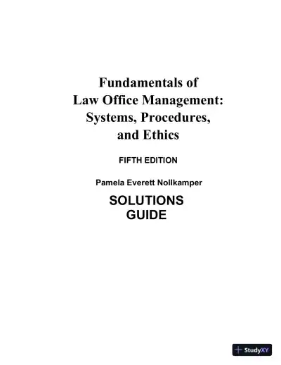 Solution Manual for Fundamentals of Law Office Management, 5th Edition - Page 1 preview image