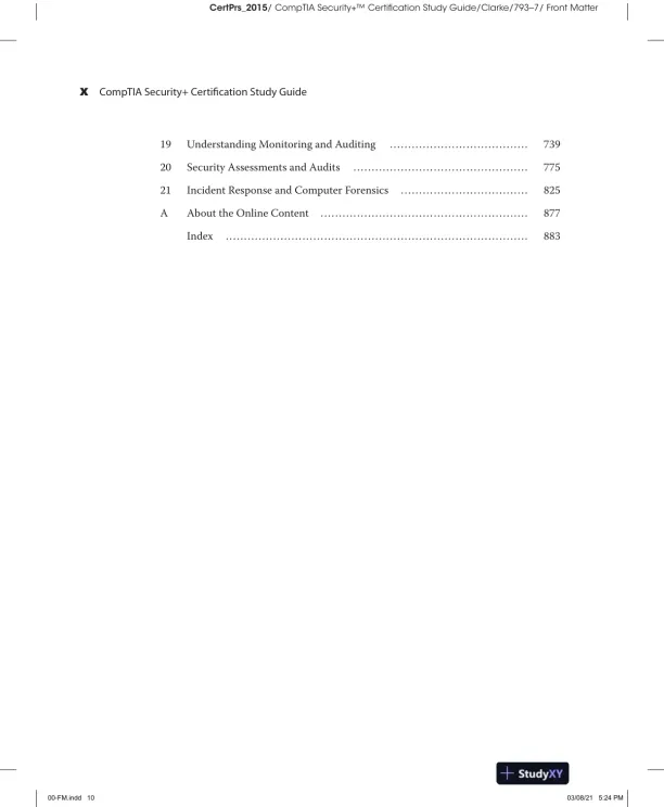 CompTIA Security+ Certification Study Guide Exam SY0-601 (2022) - Page 12 preview image