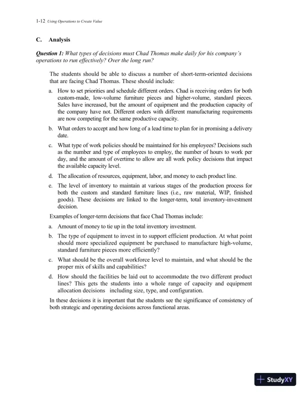 Solution Manual For Operations Management: Processes and Supply Chains, 11th Edition - Page 13 preview image