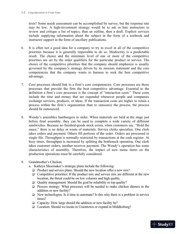 Solution Manual For Operations Management: Processes and Supply Chains, 11th Edition - Page 3 preview image