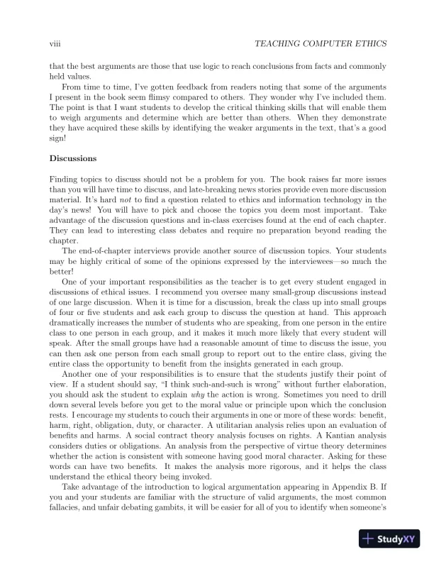 Solution Manual for Ethics for the Information Age, 8th Edition - Page 5 preview image