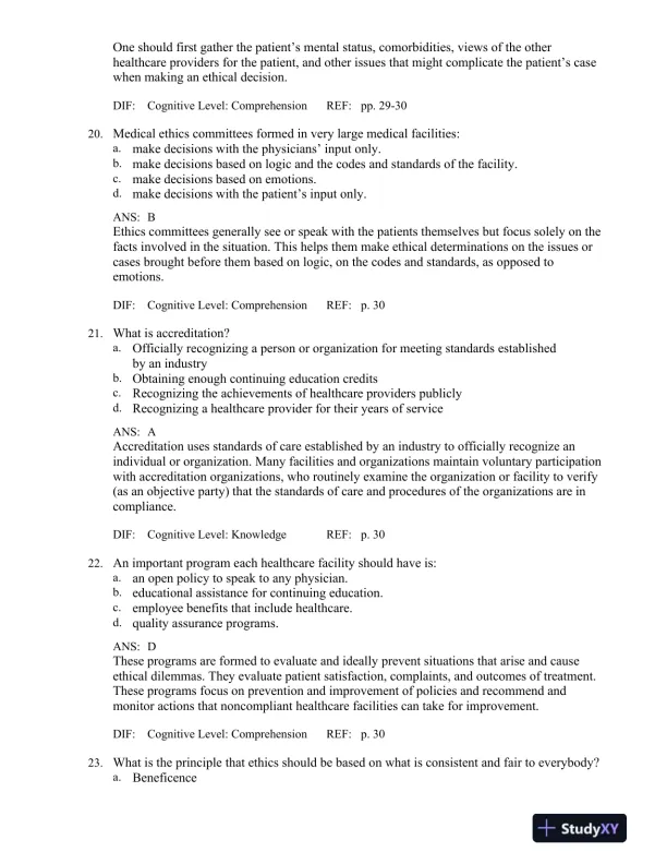 Legal and Ethical Issues for Health Professions 3rd Edition Test Bank - Page 14 preview image