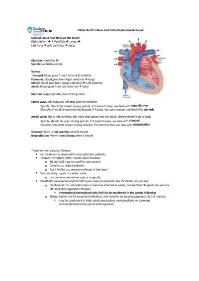 Cardiovascular 2 Handout - Page 1 preview image