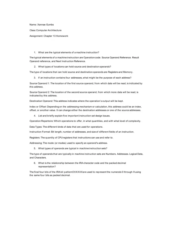 Understanding Machine Instructions Elements, Types - Page 1 preview image