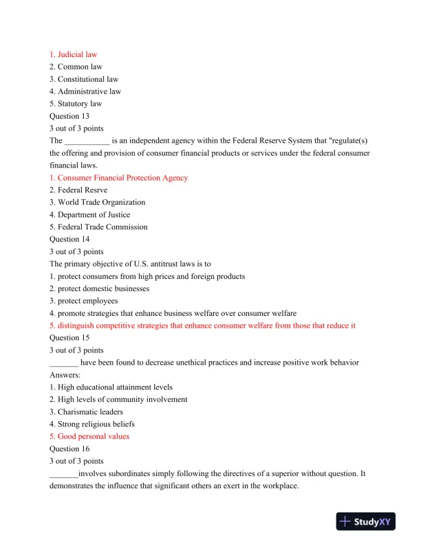 NU MGT400 Week 2 Midterm Exam latest 2015 - Page 5 preview image