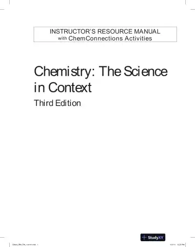 Lecture Notes for Chemistry: The Science in Context, 3rd Edition - Page 1 preview image