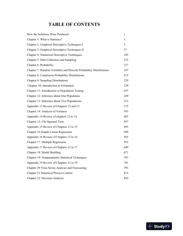 Statistics For Management And Economics, 9th Edition Solution Manual - Page 1 preview image