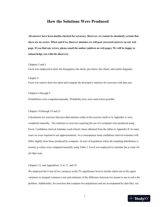Statistics For Management And Economics, 9th Edition Solution Manual - Page 3 preview image