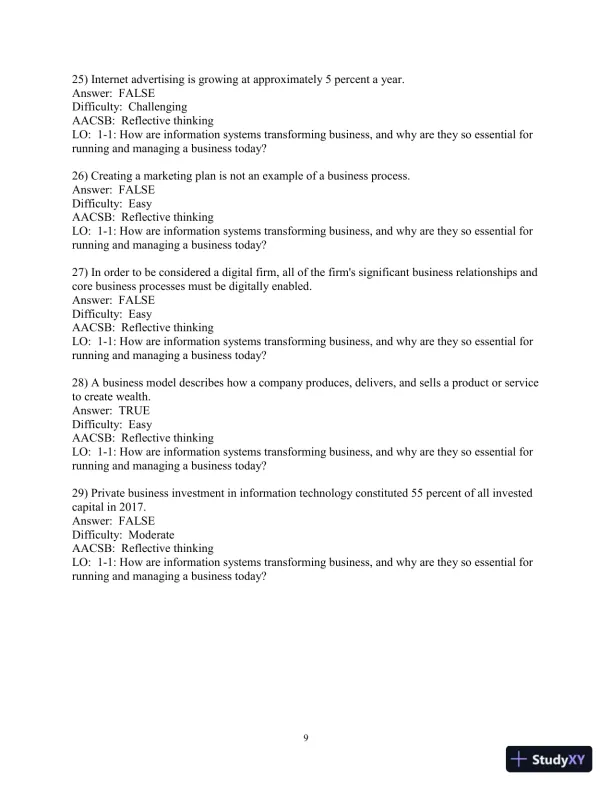 Test Bank For Management Information Systems: Managing the Digital Firm, 16th Edition - Page 10 preview image