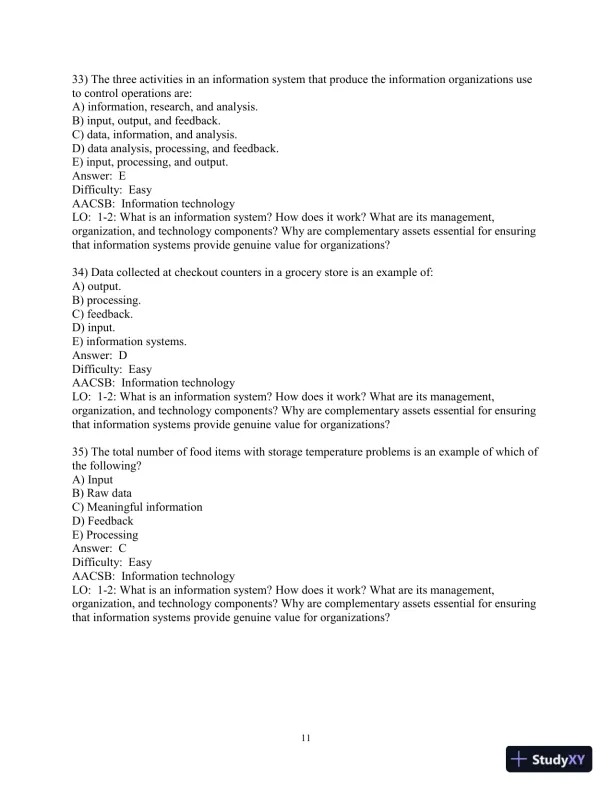 Test Bank For Management Information Systems: Managing the Digital Firm, 16th Edition - Page 12 preview image