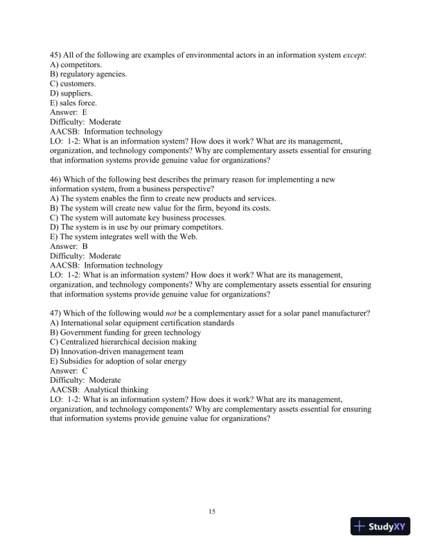 Test Bank For Management Information Systems: Managing the Digital Firm, 16th Edition - Page 16 preview image