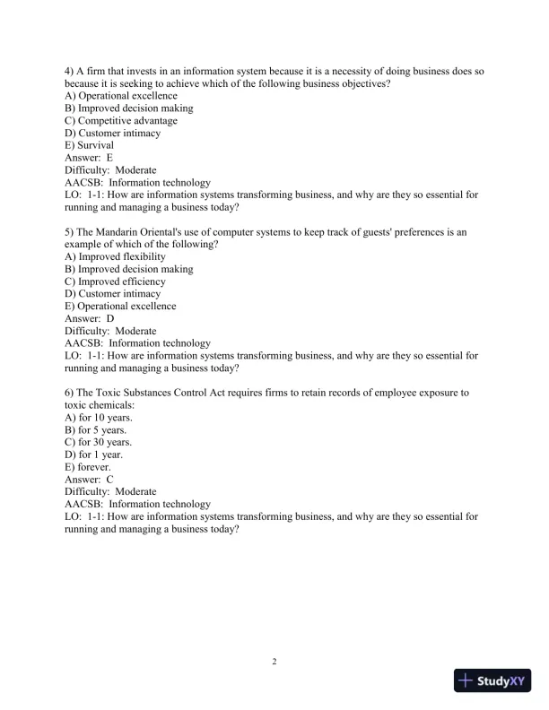 Test Bank For Management Information Systems: Managing the Digital Firm, 16th Edition - Page 3 preview image