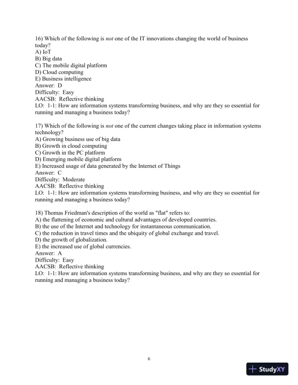 Test Bank For Management Information Systems: Managing the Digital Firm, 16th Edition - Page 7 preview image