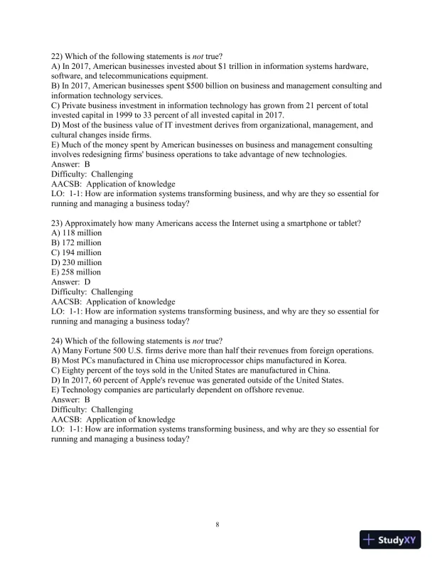 Test Bank For Management Information Systems: Managing the Digital Firm, 16th Edition - Page 9 preview image