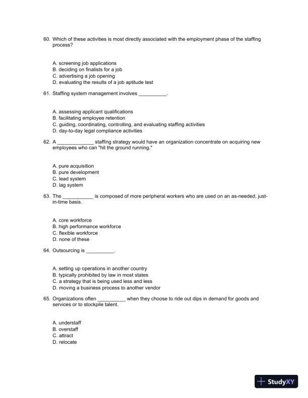 Staffing Organizations 7th Edition Test Bank - Page 9 preview image